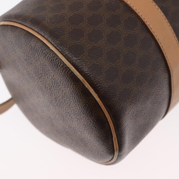 CELINE Macadam Canvas Hand Bag PVC Leather Brown Gold Auth 171455V