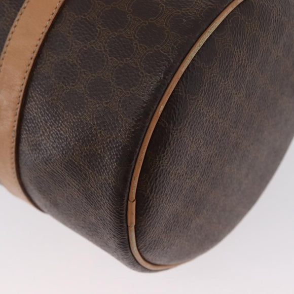 CELINE Macadam Canvas Hand Bag PVC Leather Brown Gold Auth 171455V