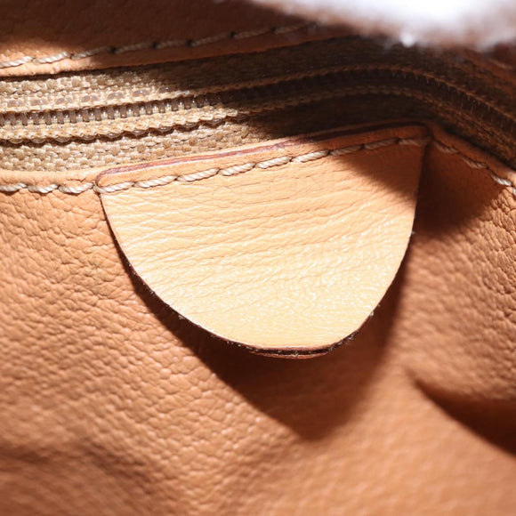 CELINE Macadam Canvas Hand Bag PVC Leather Brown Gold Auth 171455V