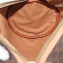 CELINE Macadam Canvas Hand Bag PVC Leather Brown Gold Auth 171455V-18