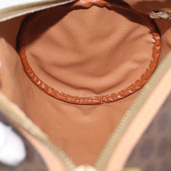 CELINE Macadam Canvas Hand Bag PVC Leather Brown Gold Auth 171455V