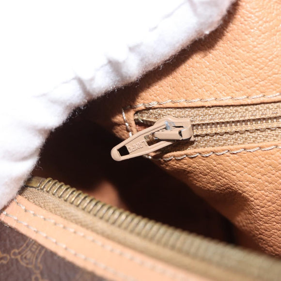 CELINE Macadam Canvas Hand Bag PVC Leather Brown Gold Auth 171455V