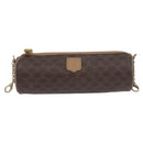 CELINE Macadam Canvas Hand Bag PVC Leather Brown Gold Auth 171455V-21