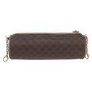 CELINE Macadam Canvas Hand Bag PVC Leather Brown Gold Auth 171455V-22