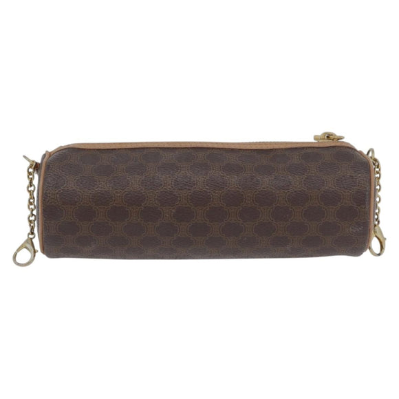 CELINE Macadam Canvas Hand Bag PVC Leather Brown Gold Auth 171455V