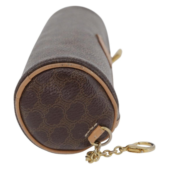 CELINE Macadam Canvas Hand Bag PVC Leather Brown Gold Auth 171455V