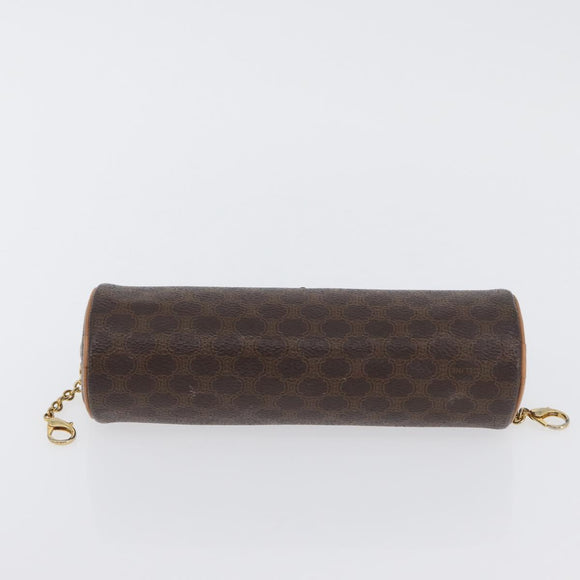 CELINE Macadam Canvas Hand Bag PVC Leather Brown Gold Auth 171455V