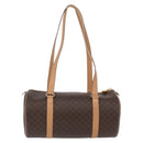 CELINE Macadam Canvas Hand Bag PVC Leather Brown Gold Auth 171455V-2
