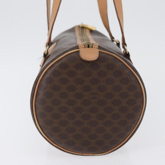 CELINE Macadam Canvas Hand Bag PVC Leather Brown Gold Auth 171455V