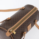 CELINE Macadam Canvas Hand Bag PVC Leather Brown Gold Auth 171455V-6