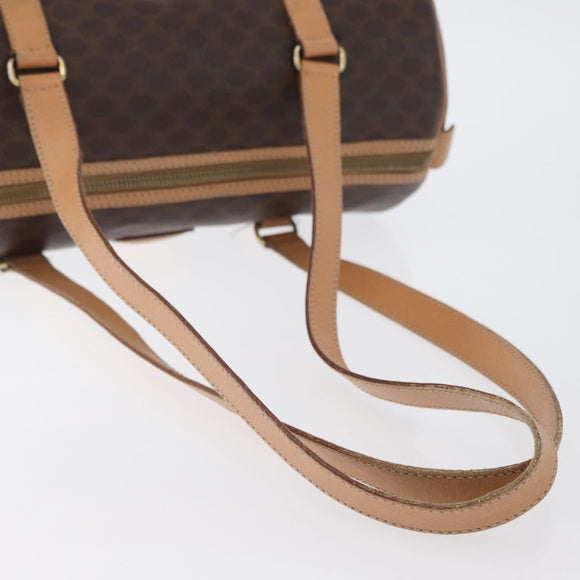 CELINE Macadam Canvas Hand Bag PVC Leather Brown Gold Auth 171455V