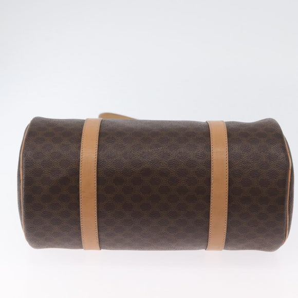 CELINE Macadam Canvas Hand Bag PVC Leather Brown Gold Auth 171455V