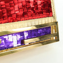 FENDI Sequin Shoulder Bag Leather Multicolor Gold Auth 171457SV-17