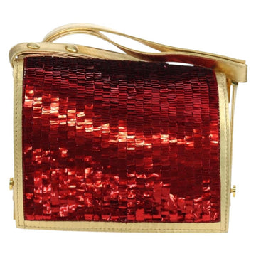FENDI Sequin Shoulder Bag Leather Multicolor Gold Auth 171457SV - 0