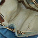 GUCCI Soho Chain Shoulder Bag Canvas Blue Gold 308982 Auth 171460-9