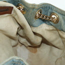 GUCCI Soho Chain Shoulder Bag Canvas Blue Gold 308982 Auth 171460-21