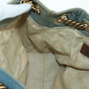 GUCCI Soho Chain Shoulder Bag Canvas Blue Gold 308982 Auth 171460-22