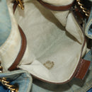 GUCCI Soho Chain Shoulder Bag Canvas Blue Gold 308982 Auth 171460-24