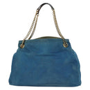 GUCCI Soho Chain Shoulder Bag Canvas Blue Gold 308982 Auth 171460-2