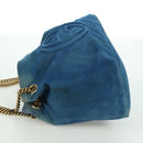 GUCCI Soho Chain Shoulder Bag Canvas Blue Gold 308982 Auth 171460-3