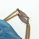 GUCCI Soho Chain Shoulder Bag Canvas Blue Gold 308982 Auth 171460-14