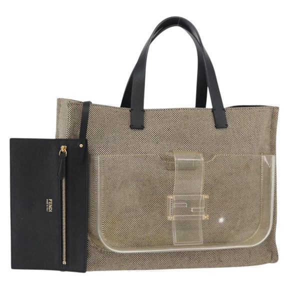 FENDI Handtas Canvas Beige Auth 171462V