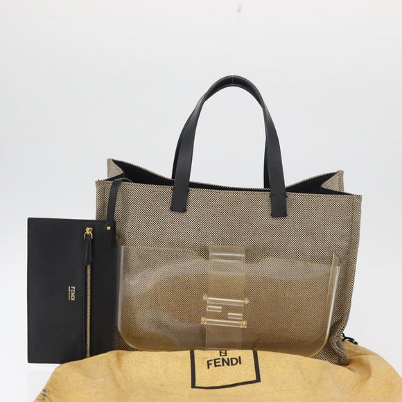FENDI Handtas Canvas Beige Auth 171462V