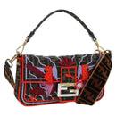 FENDI Zucca Canvas Mamma Baguette Shoulder Bag Brown Black Auth 171464SM-1
