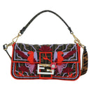 FENDI Zucca Canvas Mamma Baguette Shoulder Bag Brown Black Auth 171464SM-13