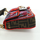 FENDI Zucca Canvas Mamma Baguette Shoulder Bag Brown Black Auth 171464SM-3