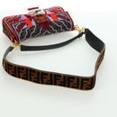 FENDI Zucca Canvas Mamma Baguette Shoulder Bag Brown Black Auth 171464SM-8
