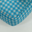 FENDI Mamma Baguette Shoulder Bag Nylon 2way Light Blue Gold Auth 171465M-17