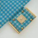 FENDI Mamma Baguette Shoulder Bag Nylon 2way Light Blue Gold Auth 171465M-23