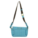 FENDI Mamma Baguette Shoulder Bag Nylon 2way Light Blue Gold Auth 171465M-2