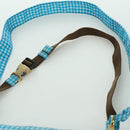 FENDI Mamma Baguette Shoulder Bag Nylon 2way Light Blue Gold Auth 171465M-14