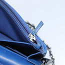 CHANEL Chain Matelasse 2.55 Shoulder Bag Canvas Navy Silver CC Auth 171466A-22