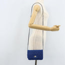 CHANEL Chain Matelasse 2.55 Shoulder Bag Canvas Navy Silver CC Auth 171466A-26