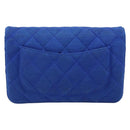 CHANEL Chain Matelasse 2.55 Shoulder Bag Canvas Navy Silver CC Auth 171466A-3