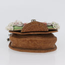 FENDI Chain Shoulder Bag Leather 2way Brown Auth 171467V-5