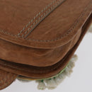FENDI Chain Shoulder Bag Leather 2way Brown Auth 171467V-19