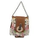 FENDI Chain Shoulder Bag Leather 2way Brown Auth 171467V-13