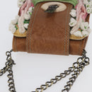 FENDI Chain Shoulder Bag Leather 2way Brown Auth 171467V-6