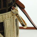 FENDI Step Out Chain Zucca Canvas Mamma Baguette Bag Brown Black Auth 171470SAM-14