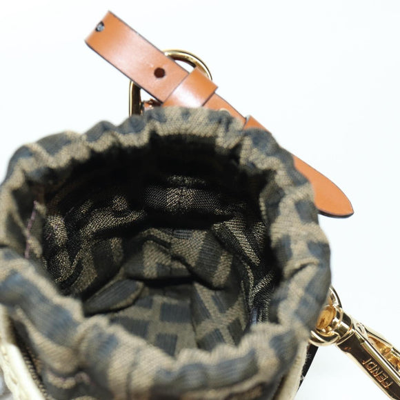 FENDI Step Out Chain Zucca Canvas Mamma Baguette Bag Brown Black Auth 171470SAM