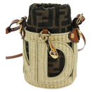 FENDI Step Out Chain Zucca Canvas Mamma Baguette Bag Brown Black Auth 171470SAM-3