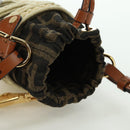 FENDI Step Out Chain Zucca Canvas Mamma Baguette Bag Brown Black Auth 171470SAM-6