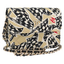 CHANEL Mini Matelasse 12 Chain Pouch Shoulder Satin Beige Gold CC Auth 171471SAM-1