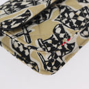 CHANEL Mini Matelasse 12 Chain Pouch Shoulder Satin Beige Gold CC Auth 171471SAM-11