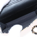 CHANEL Mini Matelasse 12 Chain Pouch Shoulder Satin Beige Gold CC Auth 171471SAM-18
