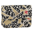 CHANEL Mini Matelasse 12 Chain Pouch Shoulder Satin Beige Gold CC Auth 171471SAM-2